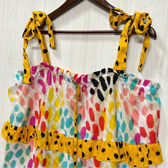 Anthropologie NWT Conditions Apply Ruffled Tie Strap Cami Sz XL - Picture 4 of 13